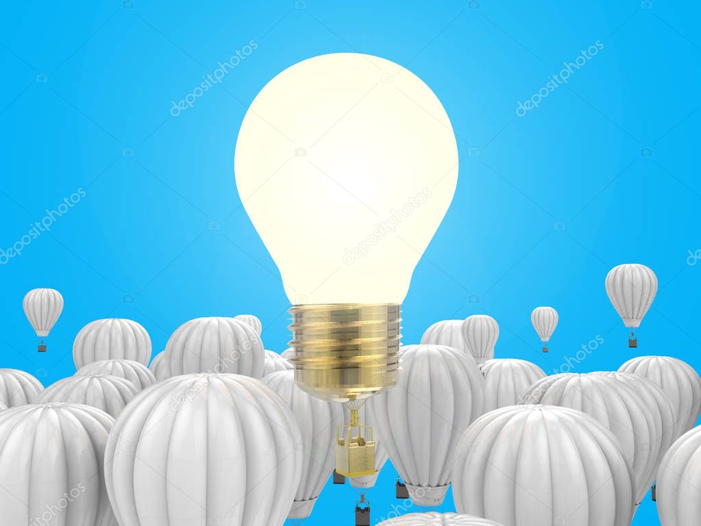 creativity concept with shining light bulb