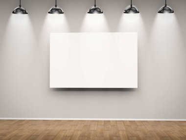 Kolye lambaları asılı beyaz boş çerçeve