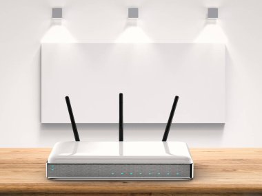 ahşap masa üzerinde beyaz yönlendirici 