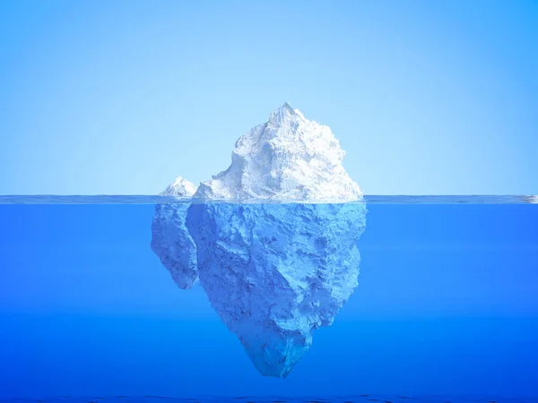 Iceberg floating on blue ocean — Stock Photo, Image
