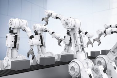 boş Konveyör bant ile robot savaş silahları