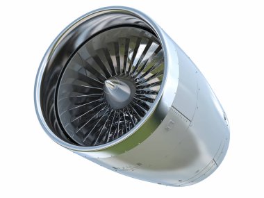 Beyaz arka plan üzerinde Jet motoru