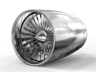 Beyaz arka plan üzerinde Jet motoru