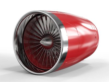 Beyaz arka plan üzerinde Jet motoru