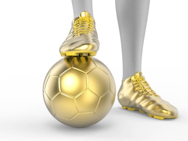 Futbol topuyla duran futbolcu