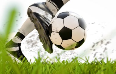 çekimde futbol topu tekmeleme futbolcu
