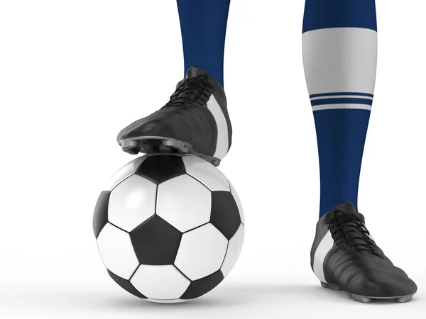 サッカー選手がサッカー ボールを持って立っています。 — ストック写真