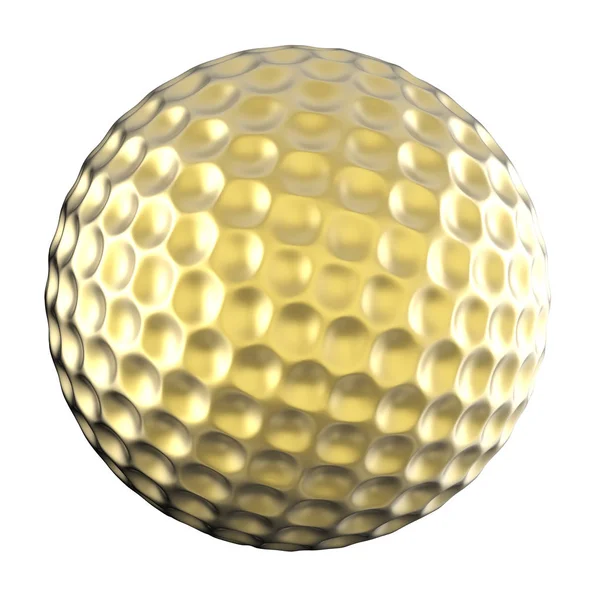 Elszigetelt fehér arany golf labda — Stock Fotó
