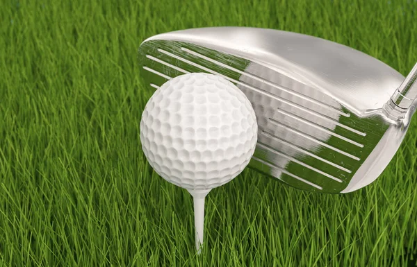 Golf sopasıyla tee golf topu — Stok fotoğraf