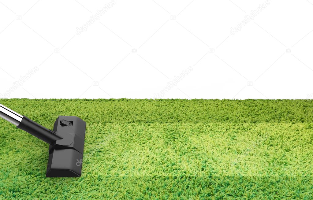 vacuum cleaning on green carpet
