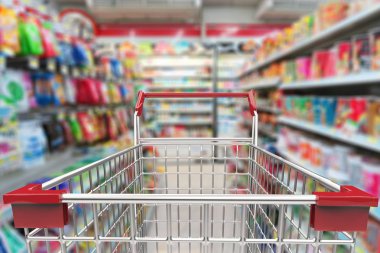alışveriş sepeti süpermarket sokakta