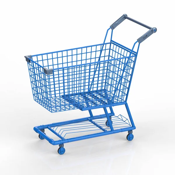 Blue shopping cart — Stock Photo, Image