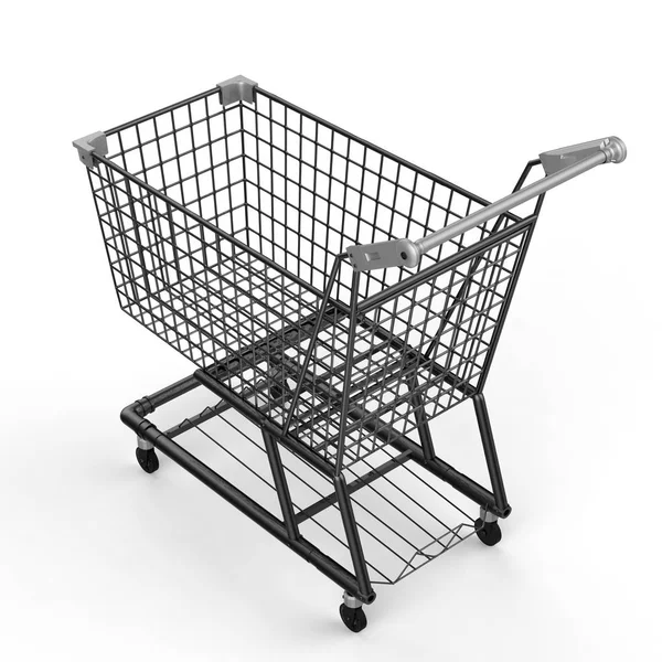 Black shopping cart — Stock Photo, Image