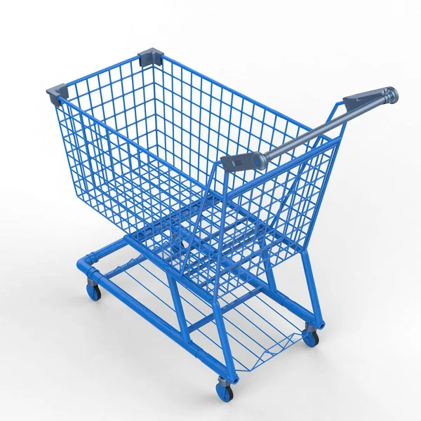 Blue shopping cart — Stock Photo, Image