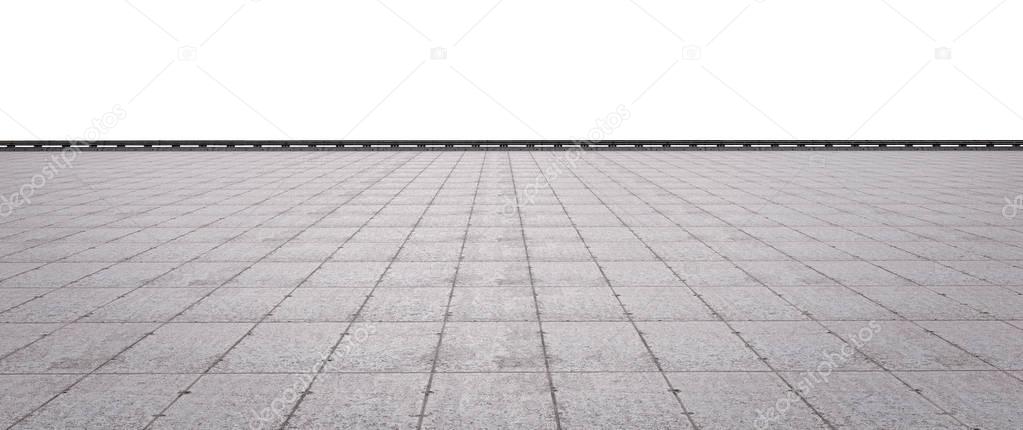 empty terrace on white background