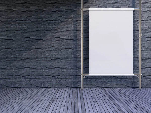 Blank white vertical billboard — Stock Photo, Image