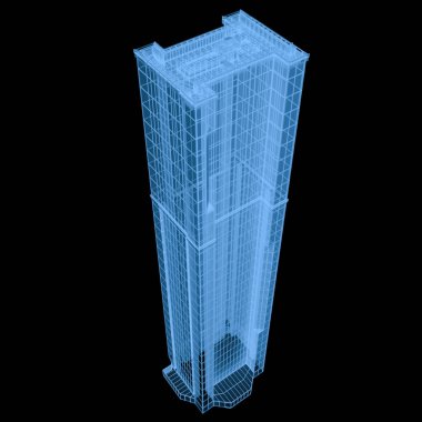 x ışını bina siyah izole