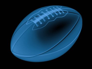 x ray Amerikan futbolu topu siyah izole