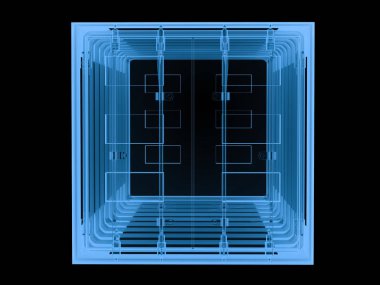 x ışını konteyner kara izole