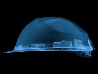 x ışını kask siyah izole