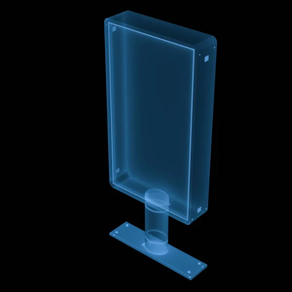 Painel vertical de raios x isolado em preto — Fotografia de Stock