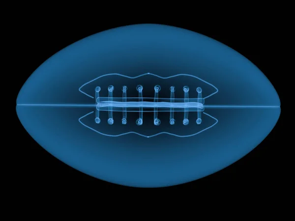 Bola de fútbol americano de rayos X aislado en negro — Foto de Stock