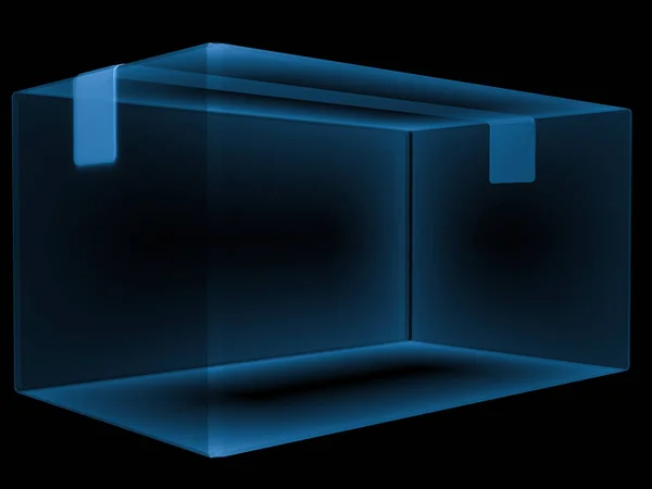 Caixa de cartão de raio x isolado em preto — Fotografia de Stock