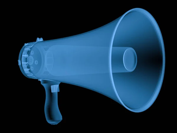 X ray megaphone isolated on black — Stock Photo, Image