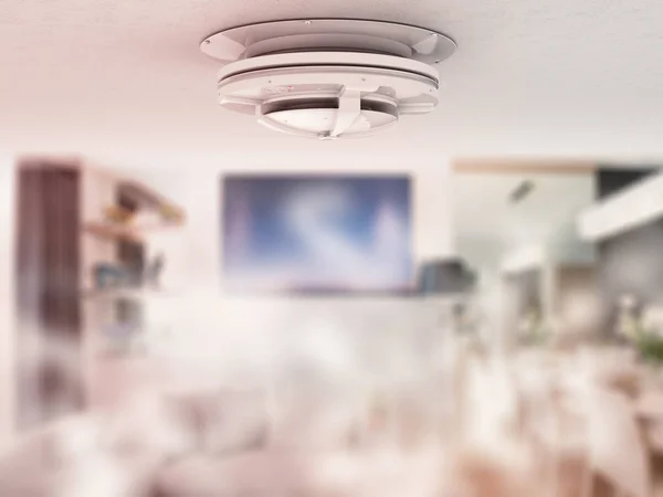 Детектор дыма на потолке — стоковое фото