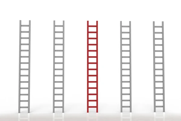 Leadership concept with red ladder — Stock Photo, Image