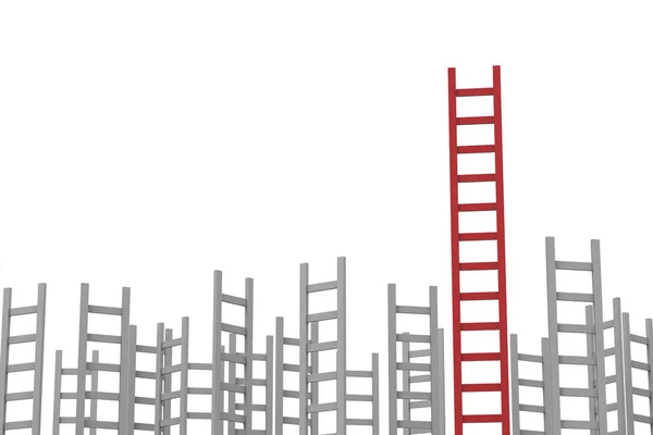 Leadership concept with red ladder — Stock Photo, Image