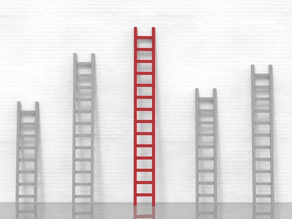 Leadership concept with red ladder — Stock Photo, Image