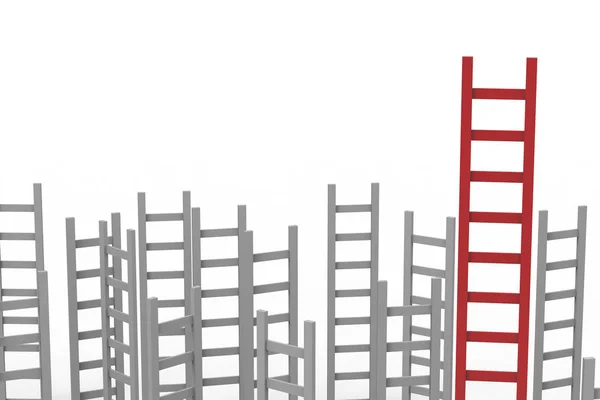 Leadership concept with red ladder — Stock Photo, Image