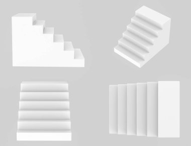 gri arka plan üzerinde beyaz merdiven