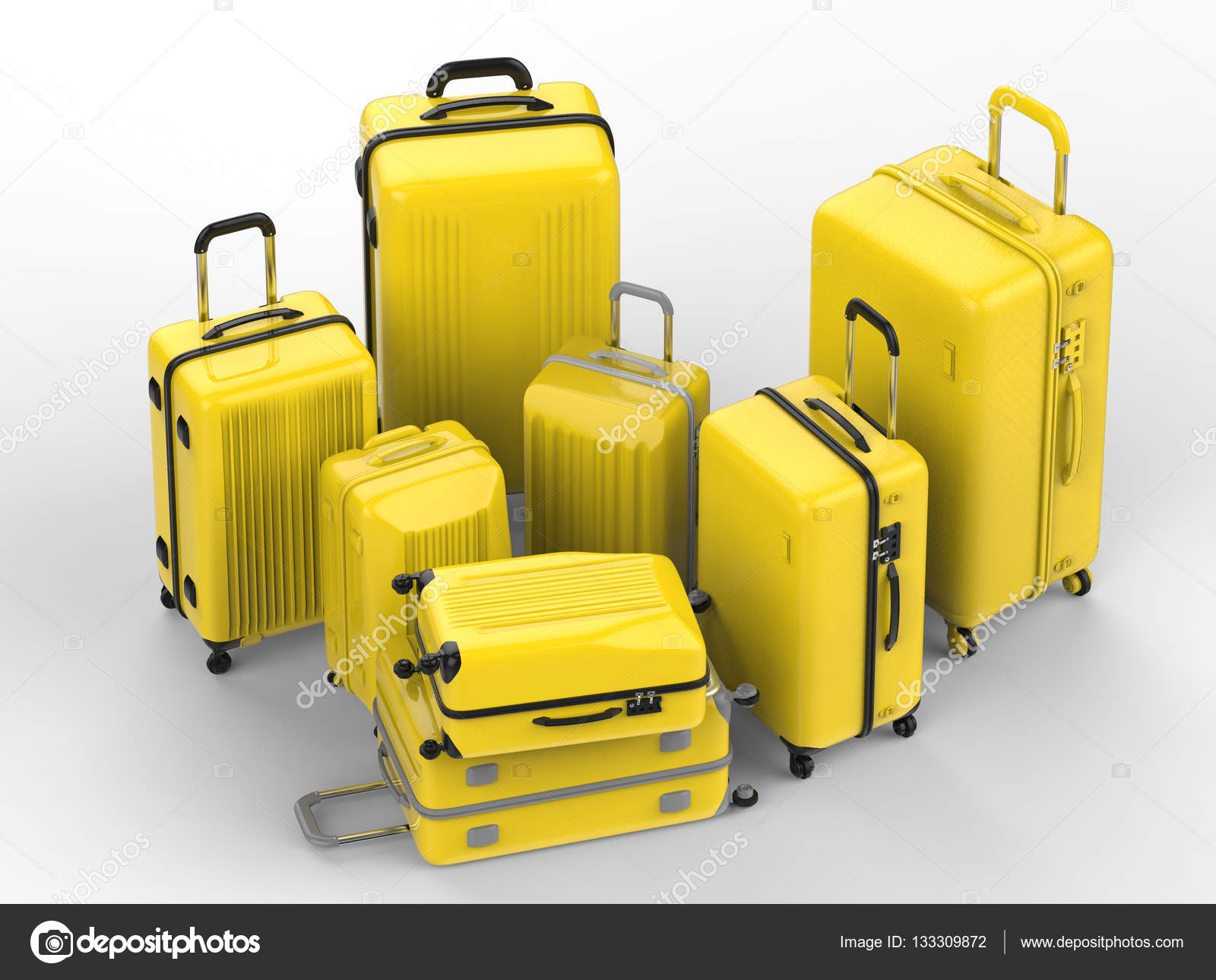 yellow hard case suitcase