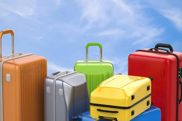 Жорсткий футляр барвисті багажі — стокове фото