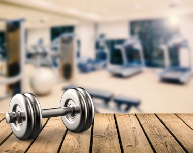 spor salonu arka plan ile metal halter