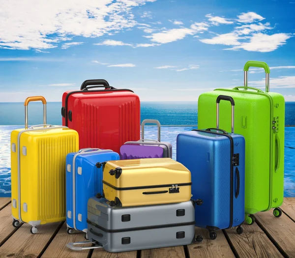 hard case colorful luggages