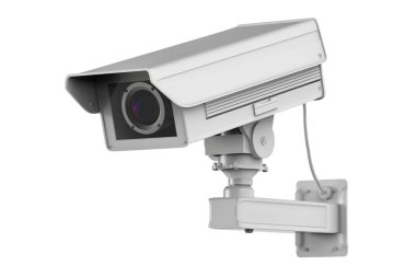 Beyaz cctv kamera veya beyaz izole güvenlik kamerası
