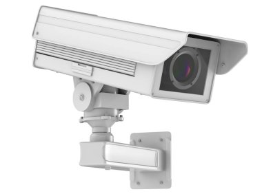 Beyaz cctv kamera veya beyaz izole güvenlik kamerası