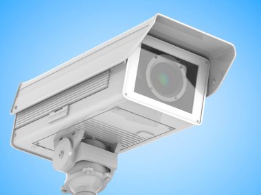 CCTV kamera veya mavi arka plan güvenlik kamerası