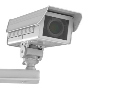 Beyaz cctv kamera veya beyaz izole güvenlik kamerası