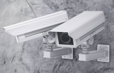 CCTV kamera veya güvenlik kamerası çimento zemin üzerine