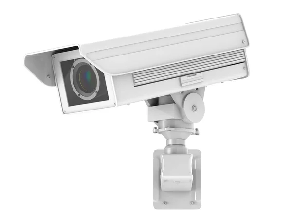 Cámara cctv blanca o cámara de seguridad aislada en blanco —  Fotos de Stock