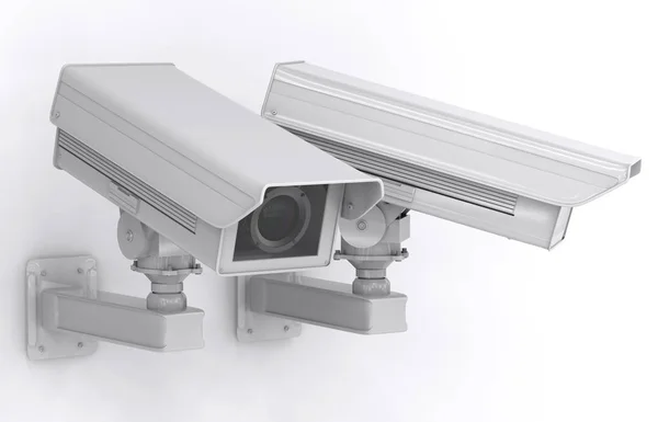 화이트 cctv 카메라 또는 보안 카메라 — 스톡 사진