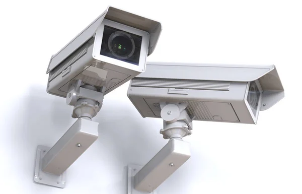 Beyaz cctv kamera veya güvenlik kamerası — Stok fotoğraf