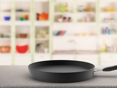 mutfak arka plan ile boş tavada