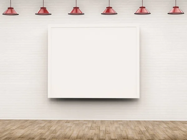 Weißer Rohrahmen mit hängenden Lampen — Stockfoto