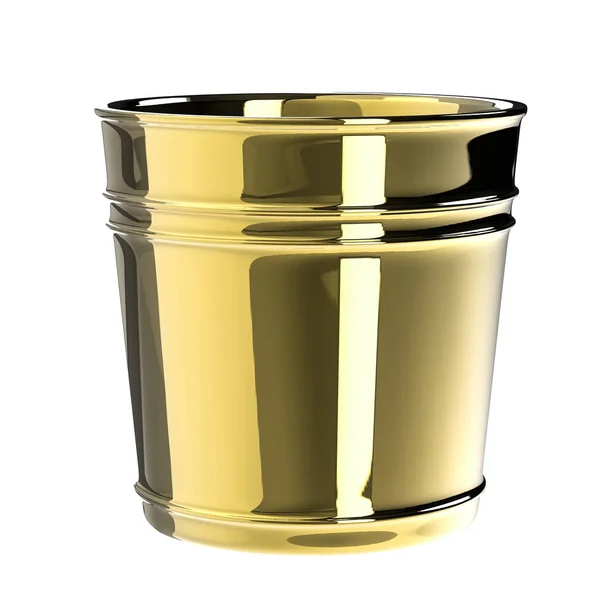 Pote dourado isolado em branco — Fotografia de Stock