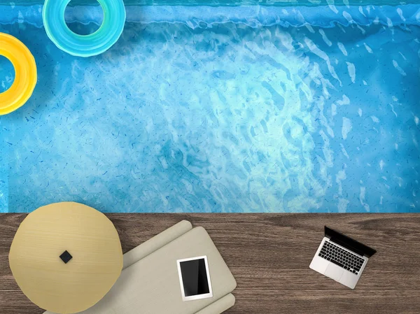 Swimming pool top view — Stock Photo, Image